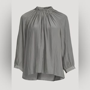 Gorgeous draped SMYTHE gathered blouse in grey.